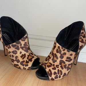 Leopard print booties